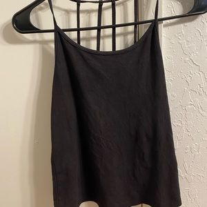 Black tank top , faux suede . Size small